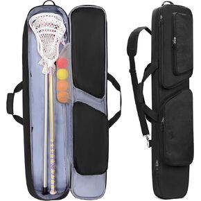 DSLEAF Lacrosse Stick Bag Holds Up to 2 Sticks, Padded Lacrosse Equipment Bag with Separate Shoe Pocket, Lax Stick Bag for Men and Women