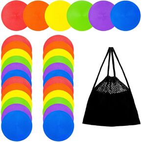 Spot Markers 4.72/9 Inch Non Slip Rubber Floor Markers Flat Field Cones Poly Dots for Soccer Basketball Sports Speed Agility Training and Drills