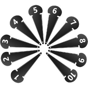 10 Pcs Black Discus Shot Markers with Spiked Tips Metal Shot and Discus Throw Markers Number 1-10 Track and Field Equipment High Visibility for Competitions and Training, 7 x 2.5 Inches