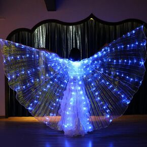 Light Up Fairy Wings Adult Women, LED Cape for Girls, Perfect for Party Carnival Halloween Belly Dance