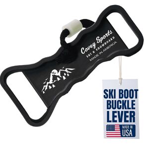 Covey Sports Ski Boot Buckle Lever Tool & Ski Boots Carrier Skiing Accessories - Multi-Purpose Buckletite for Quick Adjustments, Easy Carrying & Ice Removal - American-Made Rugged Tool