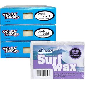 EHOMEA2Z Surfboard Wax Basecoat Bundle with Sticky Bumps Cool Cold Surf Wax Surfboard Surfing Accessories Surfing Wax (4)