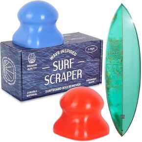 [2 Pack] Surf Scraper Wax Remover Tool - Quick & Effective Wax Removal for Surfboards - Ergonomically Designed to Fit Comfortably in Your Hand - Remove Board Wax in Minutes - Works On Dings & Dents