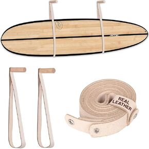 Hang 11’ Surfboard Wall Mount - Surf Board Wall Hangers, Surfboard Hanger, Beautiful Sustainable Wood & Leather Rack, Perfect to Display Your Board, Horizontal Surf Racks, Surfing Accessories