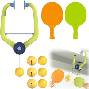 Hanging Table Tennis Trainer Portable Set, (1 Pcs Trainer 6 Balls & 2 Pcs Trainer 12 Balls) Door Pong Game for Kids with Racket and Balls, Adjustable Hanging Table Tennis Trainer