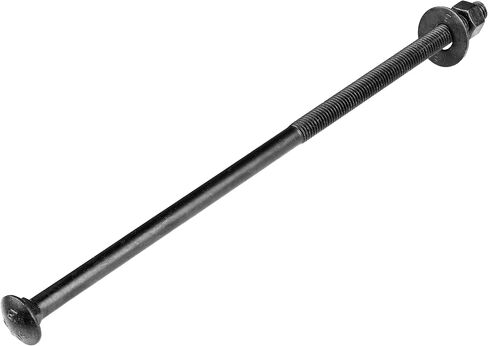 1/2 in. x 3-1/2 in. Black Carriage Bolt Kit Includes 12 Bolts, 12 Washers, and 12 Nuts, Ceramic Black Ruspert Coated for Exterior Use - 2X Rust Resistance of Galvanized by Makers Bolt in Saudi Arabia