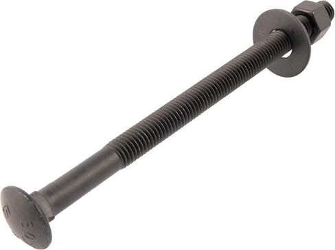 1/2 in. x 3-1/2 in. Black Carriage Bolt Kit Includes 12 Bolts, 12 Washers, and 12 Nuts, Ceramic Black Ruspert Coated for Exterior Use - 2X Rust Resistance of Galvanized by Makers Bolt in Saudi Arabia