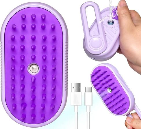 Spritz Defur Comb for Cats, New 3-in-1 Cat Steam Brush for Massaging and Cleaning Shedding Pets, Comb for Long and Short Hair Cats and Dogs Grooming Tool (White) in Saudi Arabia