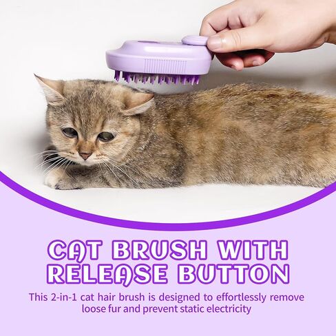 Spritz Defur Comb for Cats, New 3-in-1 Cat Steam Brush for Massaging and Cleaning Shedding Pets, Comb for Long and Short Hair Cats and Dogs Grooming Tool (White) in Saudi Arabia