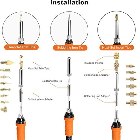 أداة إدخال مجموعة حرارة مكواة اللحام الرقمية بقدرة 90 وات مع أطراف لحام إضافية، ونصائح إدراج مجموعة الحرارة، وإدراج ملولب، وصواميل نحاسية لإدراج الحرارة in Kuwait