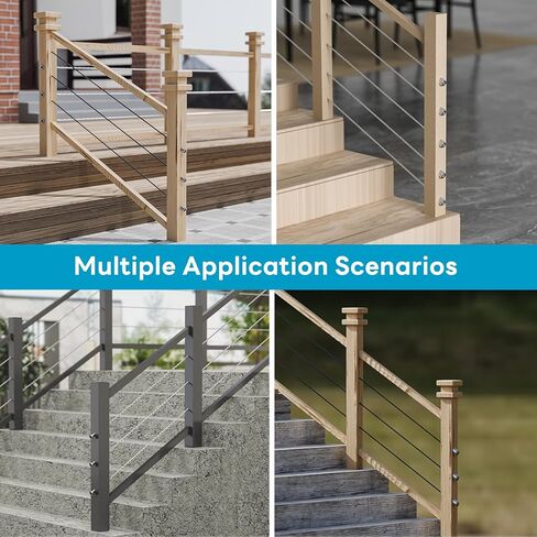 1/4" ID Angle Washers for Cable Railing Stair Ends, Stainless Steel 30 Degree Angle Beveled Washer for 1/8 Inch to 3/16 Inch Cable Railing, 20 Pack Cable Railing Angled Washer in Kuwait