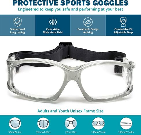 BLUE CUT Safety Outdoor Sports Goggles Unisex Anti Fog Ideal For Basketball Racquetball in Saudi Arabia