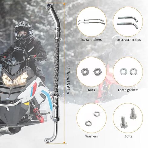 مجموعة أدوات خدش الجليد من Ice Scratchers متوافقة مع Polaris وArctic Cat وSki-Doo وLynx - مجموعة أدوات خدش الجليد بالكابل لعربات الثلج ذات التروس العكسية وغير العكسية مع ارتفاعات المسار أكثر من 2.5 بوصة in Kuwait