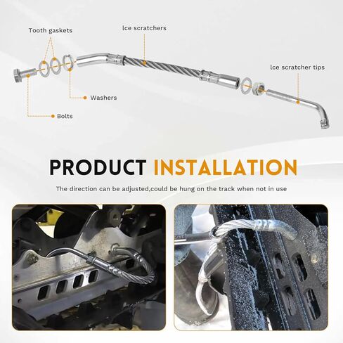 مجموعة أدوات خدش الجليد من Ice Scratchers متوافقة مع Polaris وArctic Cat وSki-Doo وLynx - مجموعة أدوات خدش الجليد بالكابل لعربات الثلج ذات التروس العكسية وغير العكسية مع ارتفاعات المسار أكثر من 2.5 بوصة in Kuwait
