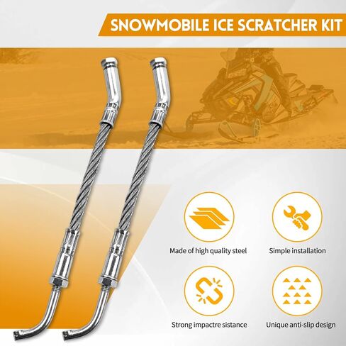 مجموعة أدوات خدش الجليد من Ice Scratchers متوافقة مع Polaris وArctic Cat وSki-Doo وLynx - مجموعة أدوات خدش الجليد بالكابل لعربات الثلج ذات التروس العكسية وغير العكسية مع ارتفاعات المسار أكثر من 2.5 بوصة in Kuwait