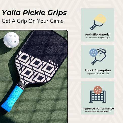 Pickle Grips Pickleball Paddle Grip Tape - Overgrip Grip Wrap for Pickleball Racket - Moisture Wicking Paddle Grip Wrap (2 Pack) in Saudi Arabia