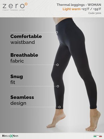 Relaxsan Zero 3200 – Women's Thermal Long Johns Breathable Base Layer Leggings in Dryarn Fiber and Merino Wool in Saudi Arabia