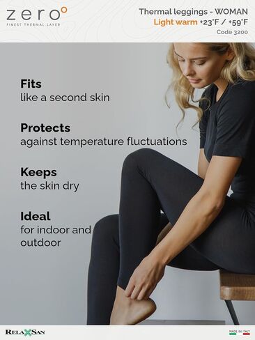 Relaxsan Zero 3200 – Women's Thermal Long Johns Breathable Base Layer Leggings in Dryarn Fiber and Merino Wool in Saudi Arabia