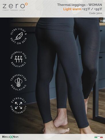 Relaxsan Zero 3200 – Women's Thermal Long Johns Breathable Base Layer Leggings in Dryarn Fiber and Merino Wool in Saudi Arabia