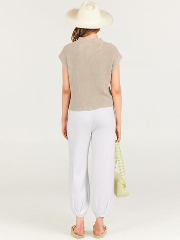 ANRABESS Women's Two Piece Outfits Knit Sweater Vest Crop Top Pants Lounge Matching Tracksuit Sweatsuit Travel Clothes Sets in Kuwait