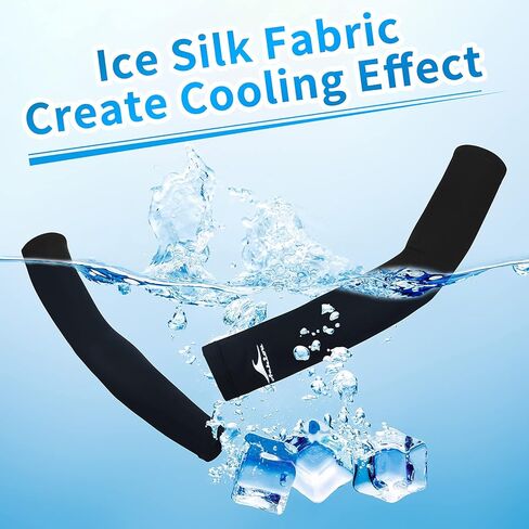 Achiou Cooling Ice Silk Arm Sleeves, Summer UV Sun Protection Compression Sleeves UPF 50+ for Women Volleyball Youth Sports in Kuwait