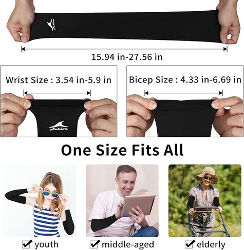 Achiou Cooling Ice Silk Arm Sleeves, Summer UV Sun Protection Compression Sleeves UPF 50+ for Women Volleyball Youth Sports in Kuwait