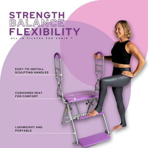 Life's A Beach Pilates PRO Chair Max with Sculpting Handles | Reformer & Chair for Home Workouts | Shape & Tone | Adjustable Resistance in Saudi Arabia