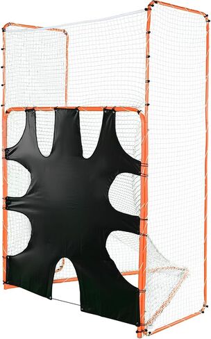 هدف لاكروس 3 في 1 من VEVOR مع حاجز خلفي وهدف، شبكة لاكروس مقاس 12 × 9 بوصة، معدات لاكروس ريبوندر بإطار فولاذي في الفناء الخلفي، شبكة تدريب سريعة وسهلة الإعداد، مثالية لتدريب الشباب البالغين، برتقالي in Saudi Arabia