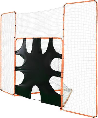 هدف لاكروس 3 في 1 من VEVOR مع حاجز خلفي وهدف، شبكة لاكروس مقاس 12 × 9 بوصة، معدات لاكروس ريبوندر بإطار فولاذي في الفناء الخلفي، شبكة تدريب سريعة وسهلة الإعداد، مثالية لتدريب الشباب البالغين، برتقالي in Saudi Arabia