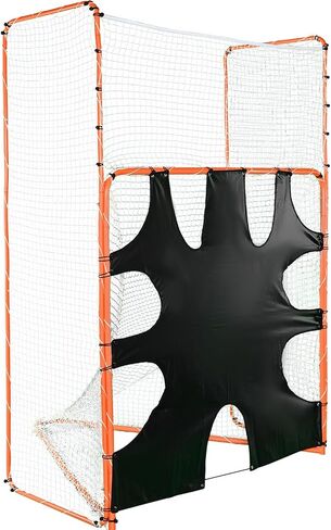 هدف لاكروس 3 في 1 من VEVOR مع حاجز خلفي وهدف، شبكة لاكروس مقاس 12 × 9 بوصة، معدات لاكروس ريبوندر بإطار فولاذي في الفناء الخلفي، شبكة تدريب سريعة وسهلة الإعداد، مثالية لتدريب الشباب البالغين، برتقالي in Saudi Arabia