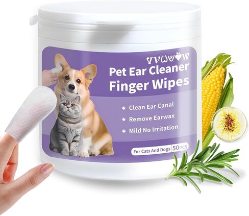 Pet Dental Finger Wipes for Cats, Dog Dental Wipes for Dog Tooth Pet Dental Finger Wipes for Dogs & Cats, Dog Teeth Cleaning Wipes for Reduces Plaque & Freshens Breath, 50 Counts in Saudi Arabia