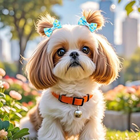 choyaxo 20pcs Pink Dog Bows Dog Bow with Rubber Bands Puppy Hair Bows Mix Style Flower Bow for Dog Cat in Saudi Arabia