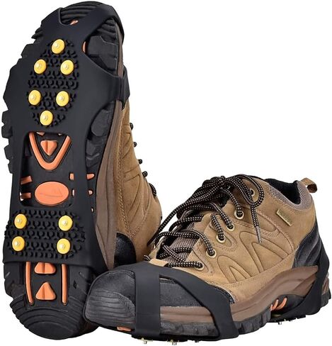 Aliglow Ice Snow Grips Over Shoe/Boot Traction Cleat Spikes Anti Slip Footwear in Saudi Arabia