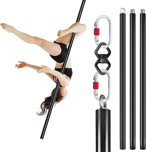 Dreamlin 9.8ft/3m Aerial Flying dance Pole Portable Suspension Yoga Fitness Tube Hanging Rotary Silicone Steel Dancing Pole GYM Equipment for Home in Kuwait