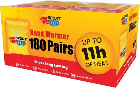 Hand Warmers - Up to 11 Hours of Heat, Super Long Lasting - Easy, All Natural - Air Activated, for Body, Hands & Toes - Odorless Hot Hand Warmer - Sport Temp in Kuwait