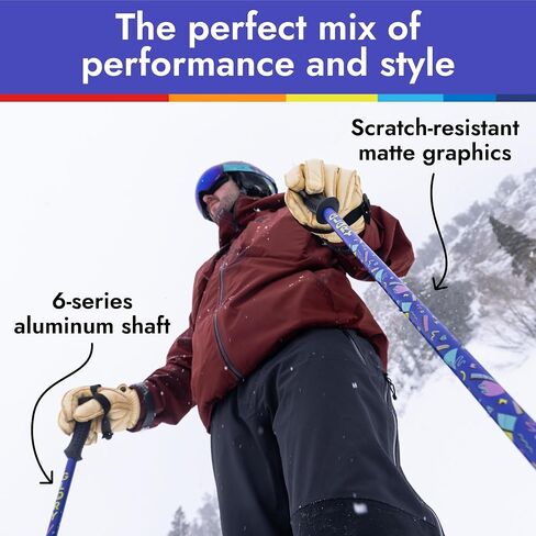 Ski Poles for Adults by Glory Poles - Ultra Durable Downhill 6 Series Aluminum Shaft Ski Poles for Men and Women - Snow Skiing Gear for All Mountain, Free Style Skiing in Saudi Arabia