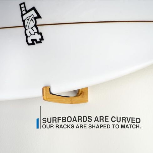 Surfboard Rack Wall Mounted | fits Shortboards, Fishes, and Midlength Surfboards | Bamboo Construction | Hardware Included (Bamboo - Oil Finish) in Saudi Arabia