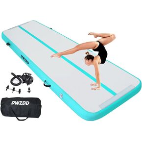Dwzdd Gymnastics Air Mat 10ft/13ft/16ft/20ft Tumbling Mat Inflatable Gymnastics Tumble Track for Home/Gym/Training/Cheerleading/Water with Electric Pump
