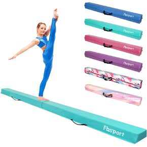 FBSPORT 8/10ft Balance Beam: Folding Floor Gymnastics Equipment PU Leather for Kids Adults,Non Slip Rubber Base, Gymnastics Beam for Training, Practice, Professional Home Training in Kuwait