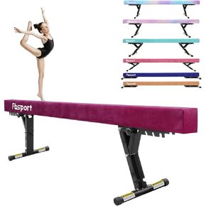 FBSPORT 8ft Adjustable Balance Beam: High and Low Floor Beam Gymnastics Equipment for Kids/Adults,Gymnastics Beam for Training,Practice, Physical Therapy and Professional Home Training with Legs