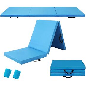 Gymnastics Exercise Mat - 2 Inch Thick Gym Mat PU Leather Waterproof for Tumbling, Folding Easy Carry Durable Gymnastic Mat, Balance and Home Workouts for Practice and Training Fitness