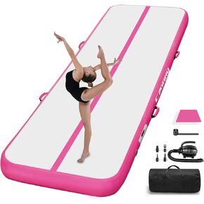Tumbling Track Mat Thickness Inflatable Gymnastics Mats Air Mat Tumble Track, Air Floor Training Mats with Air Pump for Kids Gym Home Use Cheerleading Yoga