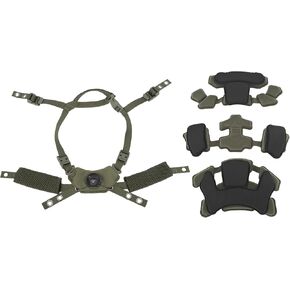 Tactical Helmet Dial Suspension System Chin Strap for ACH, for MICH, for , for FMA, for EXF, Dial Liner Kit with Soft Comfortable Cushion Pads Fastening Screws Accessory (Army