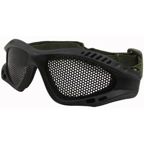 Safety Mesh Goggles Anti Fog for Outdoor Games Sports Paintball Riding Cycling (Black)
