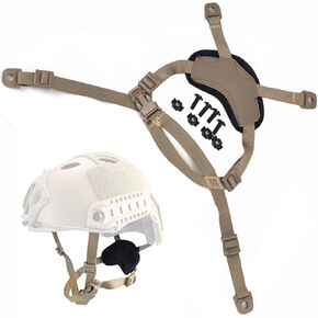 H World Shopping Ordinary Helmet General Suspension Lanyard with 4 Points Chin Strap with Bolts and Screws for Fast MICH IBH Helmet
