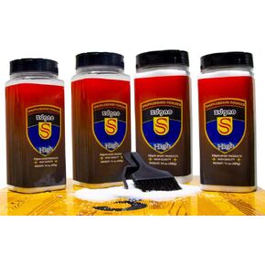 Shuffleboard Wax - Shuffleboard Sand 4 Pack with Mini Brush and Dustpan Set (4 x 14oz)