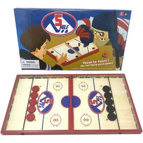 Regal Games - Jumbo 22" Sling Puck - Fun, Fast Family-Friendly Finger Hockey Puck Game - Includes 1 Gameboard, 5 Red Pucks, 5 Black Pucks - Ideal for 2 Players Ages 6+