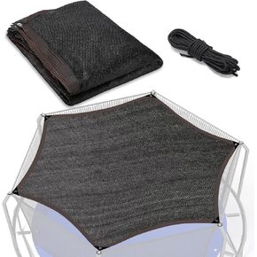 TOBWOLF Trampoline Cover for 14FT 6 Poles Round Outdoor Trampoline, Portable Recreational Trampoline Tent, Easy to Install, Sun Shade Cover for Trampolines, UV & Leaves Resistant Trampoline Canopy