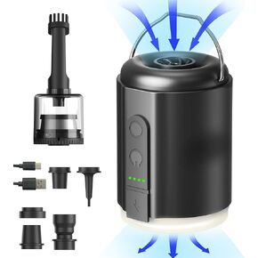 Origem Portable Air Pump for Inflatables, 5.2KPa Mini Tiny Electric Air Pump Rechargeable Battery with Camping Light Quick Inflate Deflate Non-sharp Sound for Air Mattress Pool Float Airbed Vacuum Bag