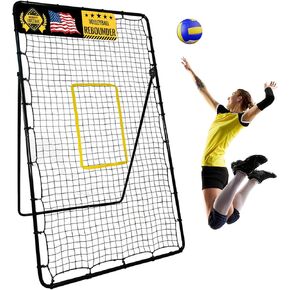 Volleyball Rebounder Net, Volley Ball Bounce Back Net, Volleyball Practice Net with 5 Rebound Angles, Volleyball Return Net for Backyard, Volleyball Training Equipment for Spiking Bumping (4x7 Ft)